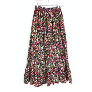 Vintage Union Made Maxi Skirt Womens XXS/XS Floral Print Ruffle Hem Prairie